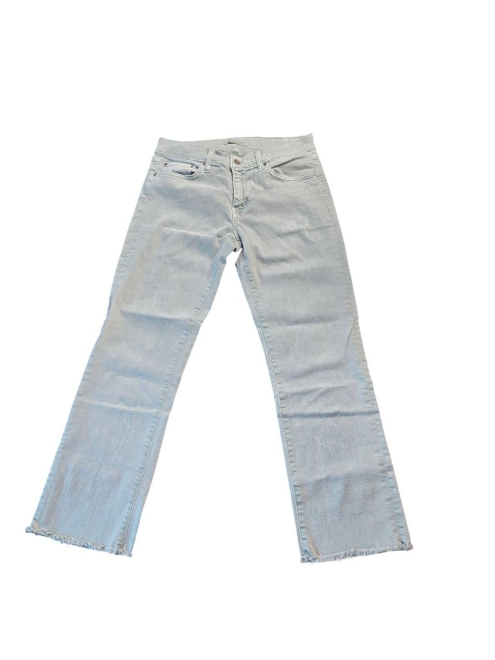 Principle Gray Denim Optimist Straight Leg Jeans Light Wash Frayed Hem 28